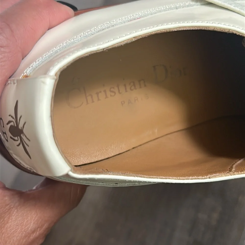 Christian Dior leather cream Oxford shoes size 37